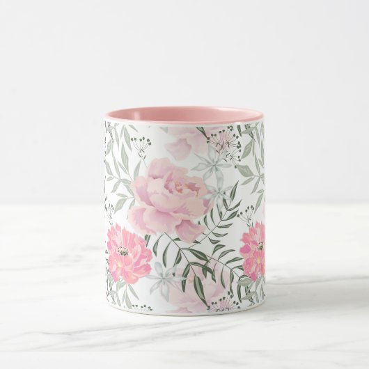 Rosa Blume Tasse (Zentrum)