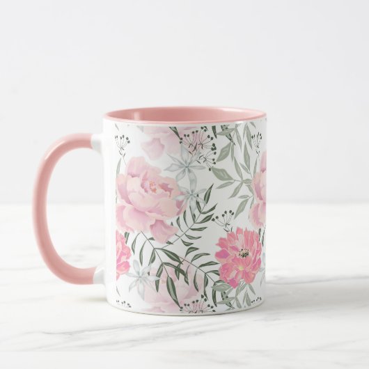 Rosa Blume Tasse (Links)