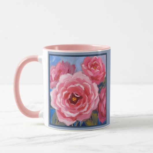 Rosa Blume Tasse (Links)