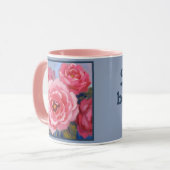 Rosa Blume Tasse (Vorderseite Links)