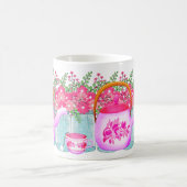 Rosa Blume Teapot - Elegantes Blumendesign für Hot Kaffeetasse (Mittel)