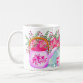 Rosa Blume Teapot - Elegantes Blumendesign für Hot Kaffeetasse (Links)