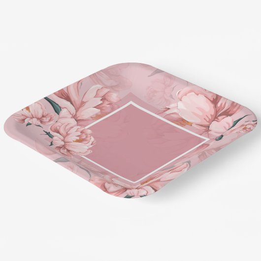 Rosa Blume Teller (Gewinkelt)