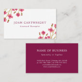 Rosa Blume - Therapeut Visitenkarte (Vorne/Hinten)