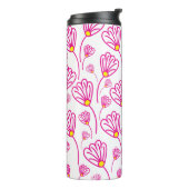 Rosa Blume Thermosbecher (Nach links gedreht)