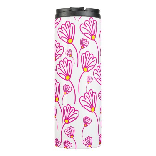 Rosa Blume Thermosbecher (Rückseite)