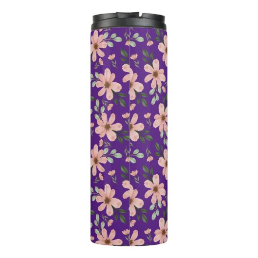 Rosa Blume Thermosbecher (Rückseite)