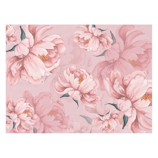 Rosa Blume Tischdecke (Vorderseite (Horizontal))