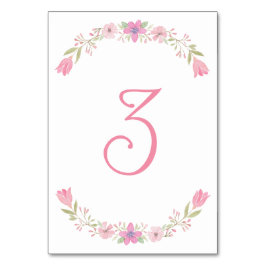 Rosa Blume Tischnummer