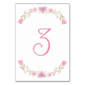Rosa Blume Tischnummer (Vorderseite)