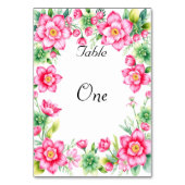 Rosa Blume Tischnummer (Vorderseite)