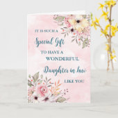 Rosa Blume Tochter im Gesetz Glücklicher Muttertag Karte (Gelbe Blume)