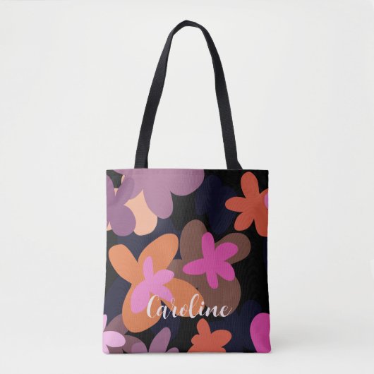 Rosa Blume Totbeutel Tasche (Vorderseite)