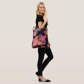 Rosa Blume Totbeutel Tasche (Am Model)