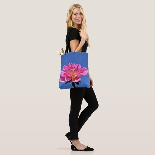 Rosa Blume Tote Tasche (Am Model)