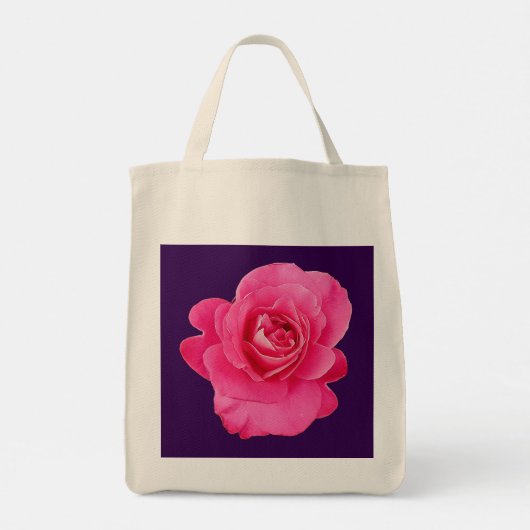 Rosa Blume Tragetasche (Rückseite)
