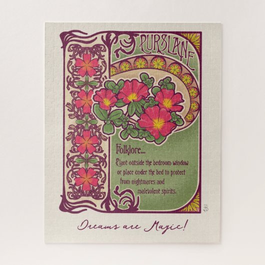 Rosa Blume, Träume und Jugendstil Puzzle (Vertikal)