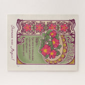 Rosa Blume, Träume und Jugendstil Puzzle (Horizontal)