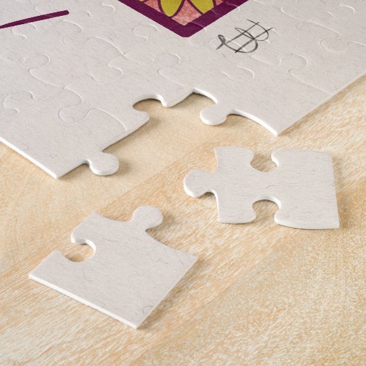 Rosa Blume, Träume und Jugendstil Puzzle (Seite)