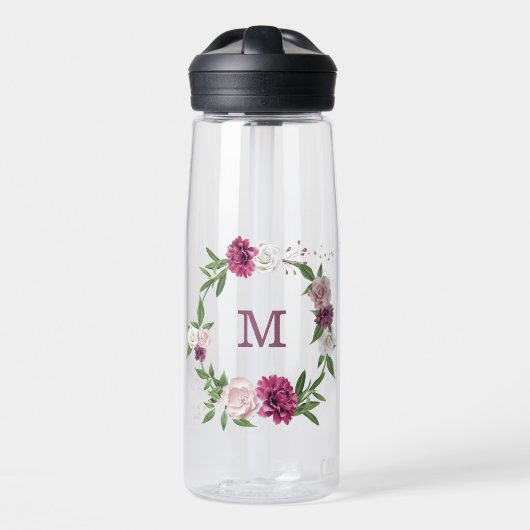 Rosa Blume Trinkflasche (Vorne)