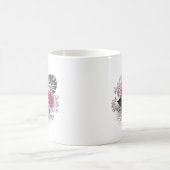 Rosa Blume Tropische Blätter Kaffeetasse (Mittel)