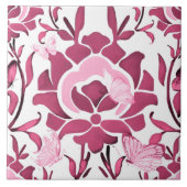 Rosa Blume, türkische Fliesen, Ischik, Fliese (Vorderseite)