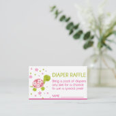 Rosa Blume Turtle Diaper Raffel Begleitkarte (Stehend Vorderseite)