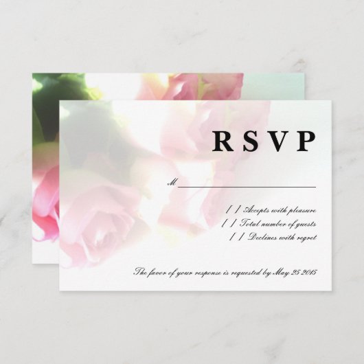 Rosa Blume UAWG Hochzeitkarten RSVP Karte (Vorne/Hinten)