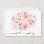 *~* Rosa Blume UAWG QR AR26 Blumenmuster Einladung (Vorderseite)