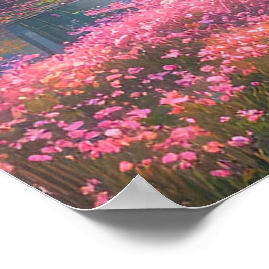 Rosa Blume über dem Waldsumpf Poster (Ecke)