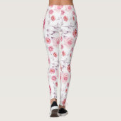 Rosa Blume über weiße Leggings (Rückseite)