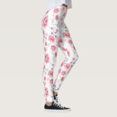 Rosa Blume über weiße Leggings (Rechts)