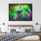 Rosa Blume und Biene gegen die Welt Leinwanddruck (Insitu (Schlafzimmer))