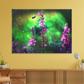 Rosa Blume und Biene gegen die Welt Leinwanddruck (Insitu (Wohnzimmer))