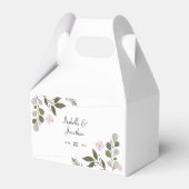 Rosa Blume und Blätter Geschenkschachtel (Rückseite)