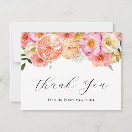 Rosa Blume und Citrus Danke, dass Sie die Karte er