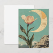 Rosa Blume und Crescent Moon (Vorne/Hinten)