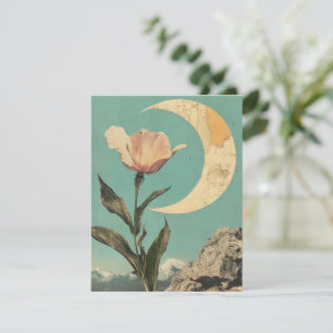 Rosa Blume und Crescent Moon