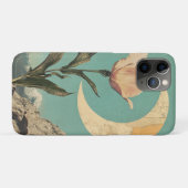 Rosa Blume und Crescent Moon Case-Mate iPhone Hülle (Rückseite (Horizontal))