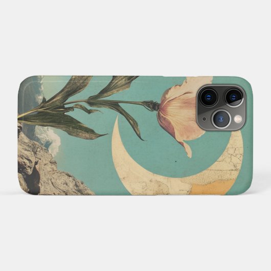 Rosa Blume und Crescent Moon Case-Mate iPhone Hülle (Rückseite (Horizontal))