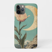 Rosa Blume und Crescent Moon Case-Mate iPhone Hülle (Rückseite)