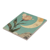 Rosa Blume und Crescent Moon Fliese (Seite)