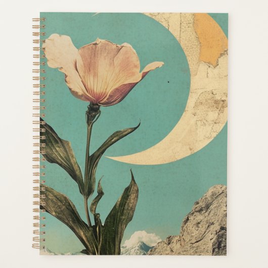 Rosa Blume und Crescent Moon Planer (Vorderseite)