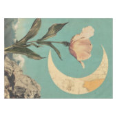 Rosa Blume und Crescent Moon Tischdecke (Vorderseite (Horizontal))