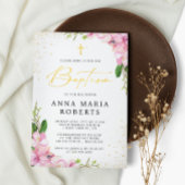 Rosa Blume und die Taufe der Großen Mädchen Einladung