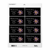 Rosa Blume und Dragonfly-Aufkleber (Vorne)