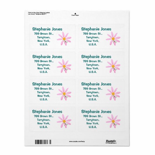 Rosa Blume und Dragonfly-Aufkleber (Vorne)