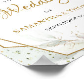 Rosa Blume und Eukalyptus und Goldbarren Poster (Ecke)