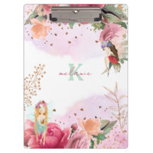 Rosa Blume und Fairies Mädchen bearbeitbar