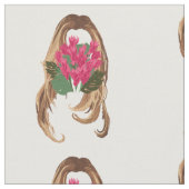 Rosa Blume und Frauengesicht Stoff (Nahaufnahme)